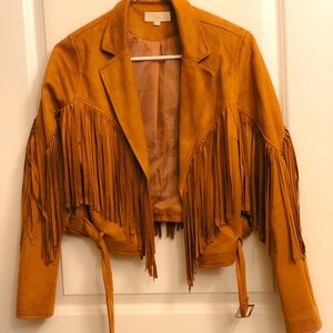 Mustard - Suede Fringe Jacket